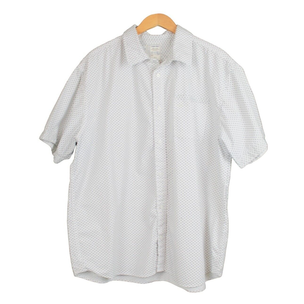 COLOURS Alexander Julian Men's Short Sleeve Button Shirt 100% Cotton White 2X